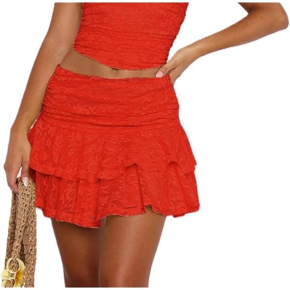 Red Lace Skirt